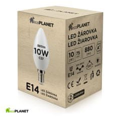 Berge LED žarnica - ecoPLANET - E14 - 10W - sveča - 880Lm - topla bela