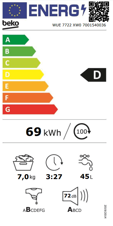Beko WUE7722XW0 pralni stroj