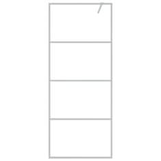 Vidaxl Pregrada za tuš srebrna 80x195 cm prozorno ESG steklo