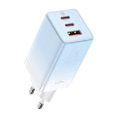 BASEUS hitri polnilec gan 2 x usb tipa c / usb 65w qc pd modra (ccgp050103) + usb tipa c 100w kabel za hitro polnjenje 1m modra