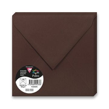 barvna kuverta 165 × 165 mm, limetna, 20 kosov - rjava