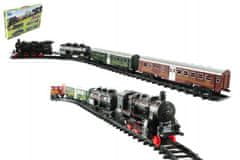Teddies Vlak + 3 vagoni s tiri 24 kosov iz plastike na baterije s svetlobo in zvokom