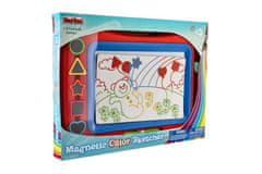 Teddies Magnetna tabla barvna + žigi 5 kosov plastika 43x30cm