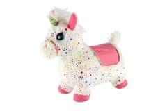 Teddies Plišasti beli enorožec z zvezdicami zgoraj. Sedlo 23 cm na palici. 35x22cm 12m+