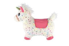 Teddies Plišasti beli enorožec z zvezdicami zgoraj. Sedlo 23 cm na palici. 35x22cm 12m+