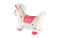 Teddies Plišasti beli enorožec z zvezdicami zgoraj. Sedlo 23 cm na palici. 35x22cm 12m+