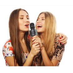 Teddies Karaoke Bluetooth črni mikrofon na baterije s kablom USB