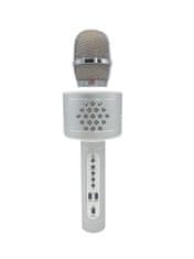 Teddies Mikrofon za karaoke Bluetooth s srebrno baterijo in kablom USB