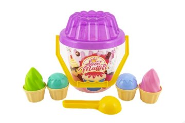 Rappa Komplet za pesek z vedrom, zajemalko in modelčki