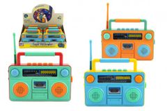 Teddies Plastični otroški radio 15x12cm na baterije z zvokom in svetlobo - mešanica barv