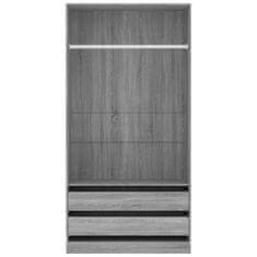 Vidaxl Garderobna omara siva sonoma 100x50x200 cm inženirski les