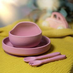 Petite&Mars PETITE&amp;MARS Silikonski jedilni pribor TAKE&amp;MATCH Dusty Rose 6m+