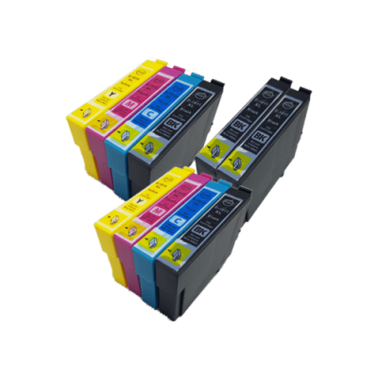 Toner123 Komplet Epson 18XL / T1811 + T1812 + T1813 + T1814 kompatibilne kartuše (10) - 4× črna, 2× cyan, 2× magenta, 2× rumena