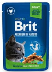 Brit Premium mokra hrana za sterilizirane mačke, piščanec, 100 g, 24 kos