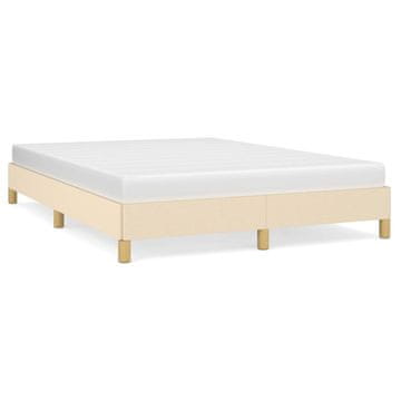 Vidaxl Posteljni okvir brez vzmetnice krem 140x200 cm tkanina