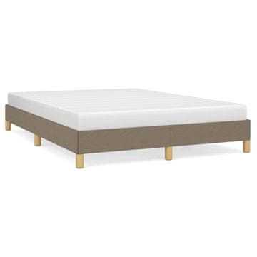 Vidaxl Posteljni okvir brez vzmetnice taupe 140x200 cm blago