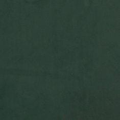 Vidaxl Vzmetnica z žepkasto vzmetjo temno zelena 90x190x20 cm žamet