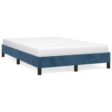 Vidaxl Posteljni okvir brez vzmetnice temno moder 120x200 cm žamet