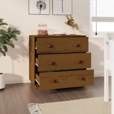 Vidaxl Komoda medeno rjava 80x40x75 cm trdna borovina