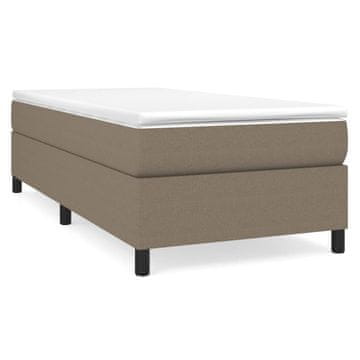 Vidaxl Posteljni okvir z vzmetmi Taupe 90x200cm Tkanina