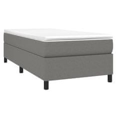Vidaxl Box spring posteljni okvir temno siv 90x200 cm blago