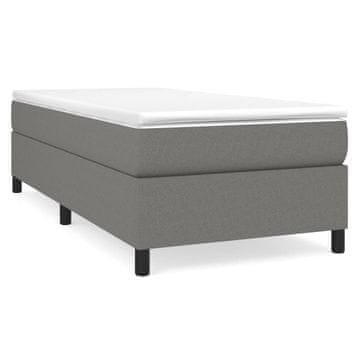 Vidaxl Posteljni okvir z vzmetmi temno siv 90x200 cm blago