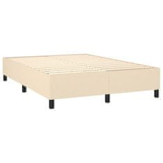 Vidaxl Box spring postelja z vzmetnico krem 140x190 cm blago