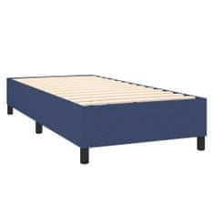 Vidaxl Box spring postelja z vzmetnico modra 90x190 cm blago