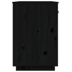 Vidaxl Pisalna miza črna 95x50x75 cm trdna borovina