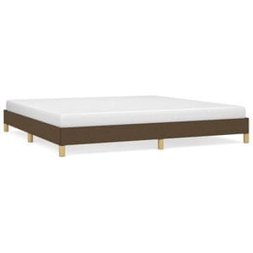 Vidaxl Posteljni okvir brez vzmetnice temno rjav 200x200 cm blago