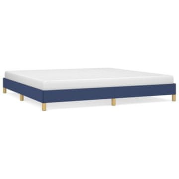 Vidaxl Posteljni okvir brez vzmetnice moder 200x200 cm blago