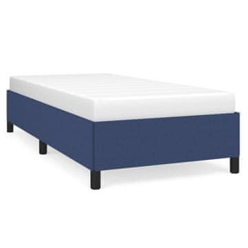 Vidaxl Posteljni okvir brez vzmetnice modra 90x190 cm tkanina