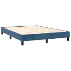Vidaxl Box spring postelja z vzmetnico LED temno modra 140x190cm žamet