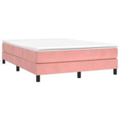 Vidaxl Box spring posteljni okvir roza 140x200 cm žamet