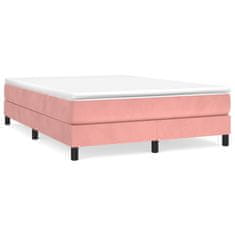 Vidaxl Box spring posteljni okvir roza 140x200 cm žamet