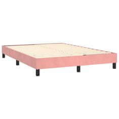Vidaxl Box spring posteljni okvir roza 140x200 cm žamet