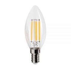 ORO LED sijalka fillament E14 6W 806lm svečka nevtralno bela 4000K steklena
