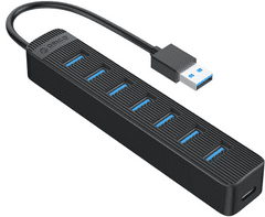 Orico USB hub s 7 vhodi, USB 3.0, 1,5 m, črn (TWU3-7A-15-BK-EP)