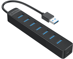 Orico USB hub s 7 vhodi, USB 3.0, 1,5 m, črn (TWU3-7A-15-BK-EP)