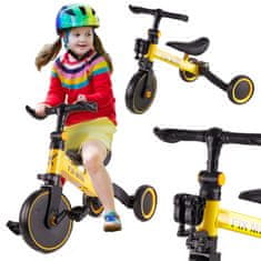 Ikonka Aga Trike Fix Mini tekaški tricikel 3v1 s pedali rumena