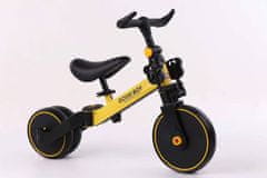 Ikonka Aga Trike Fix Mini tekaški tricikel 3v1 s pedali rumena