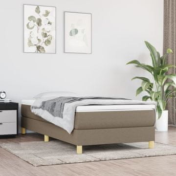 shumee vidaXL Posteljni okvir brez vzmetnice, taupe, 100x200 cm, oblazinjen s tkanino