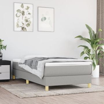 shumee vidaXL Posteljni okvir brez vzmetnice svetlo siv 100x200 cm oblazinjen s blagom