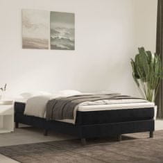 Greatstore Box spring postelja z vzmetnico črna 120x190 cm žamet