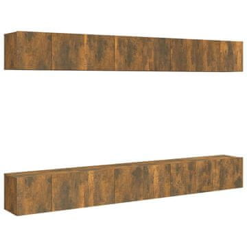 Vidaxl TV omarica 8 kosov dimljeni hrast 60x30x30 inženirski les