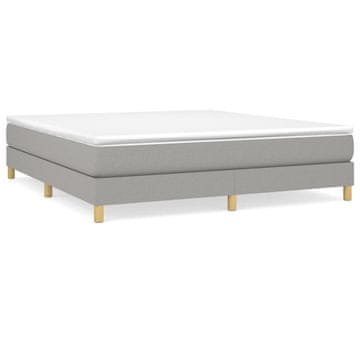 Vidaxl Posteljni okvir z vzmetmi svetlo siv 160x200 cm blago