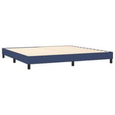 Vidaxl Box spring postelja z vzmetnico modra 200x200 cm blago