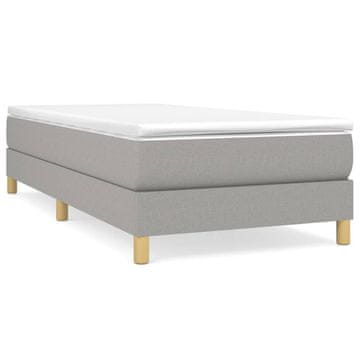 Vidaxl Posteljni okvir z vzmetmi svetlo siv 80x200 cm blago