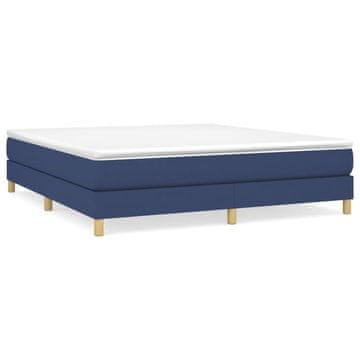 Vidaxl Posteljni okvir z vzmetmi moder 180x200 cm blago