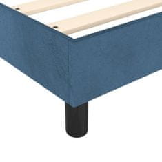 Vidaxl Box spring posteljni okvir temno moder 100x200 cm žamet